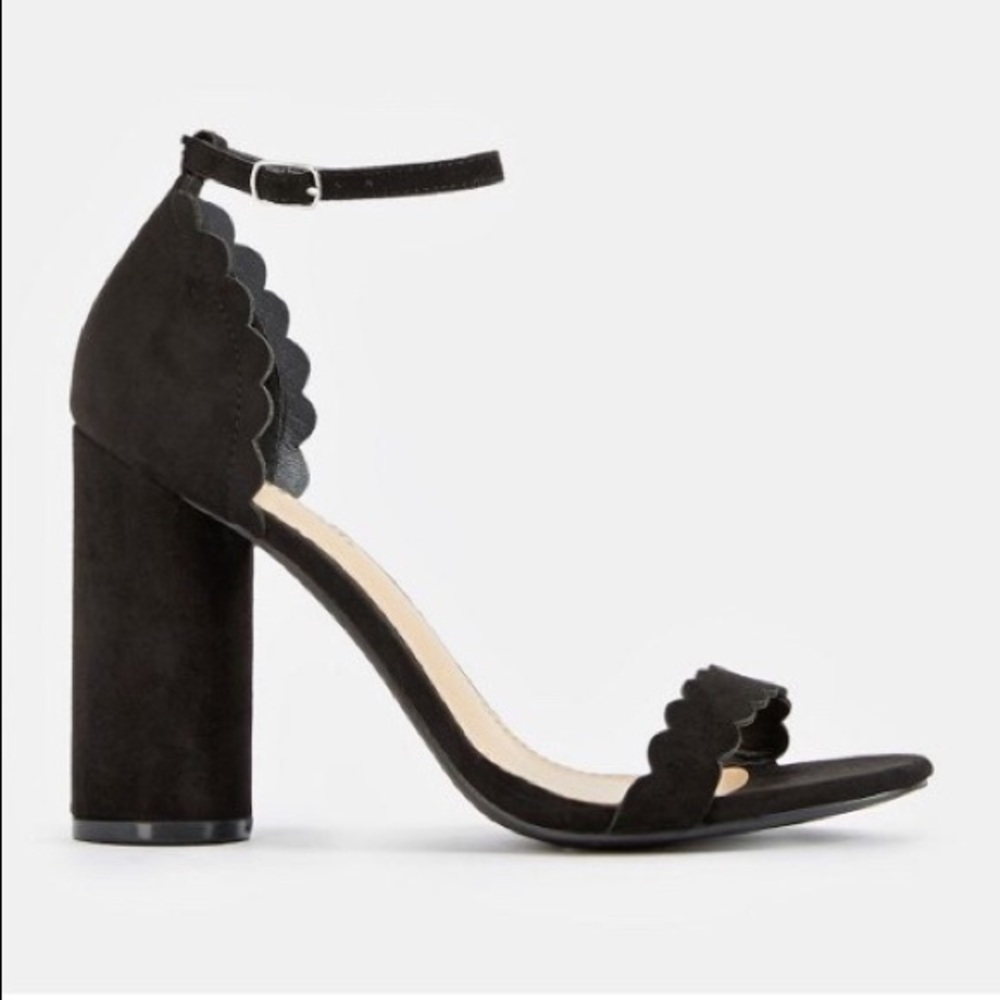 NWT JustFab Black Block Heel Sandals Size 8.5 - Picture 2 of 5